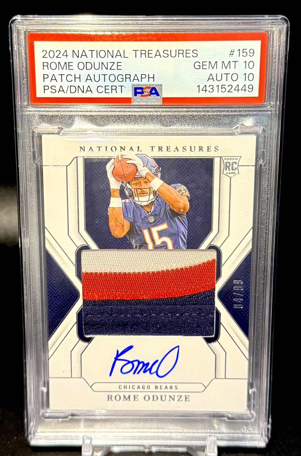 POP 1! National Treasures Rome Odunze True RPA rookie RC /99 Auto Bears PSA 10🔥