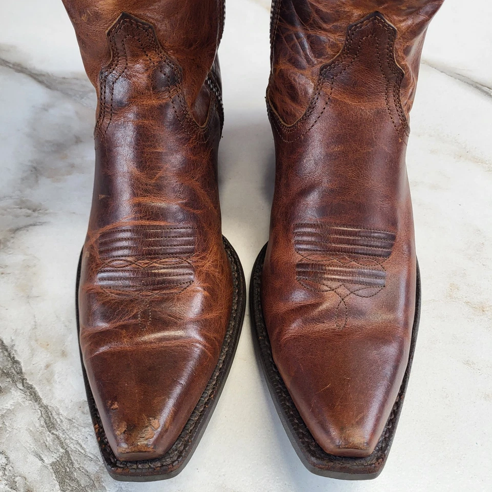 Botas vaqueras occidentales Ariat Hacienda blancas con incrustaciones hasta la rodilla punta corta para mujer 6,5 Foto 4 de 4