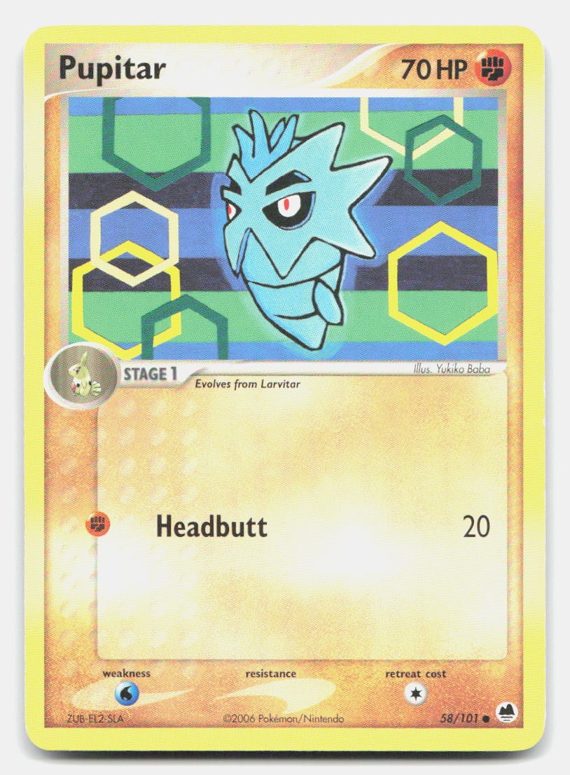 Pupitar 58/101 Common Dragon Frontiers Pokemon NM/LP