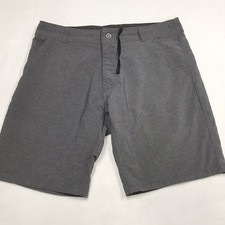 KUHL Shift Amphibia Hybrid Shorts Men 36 Gray Drawstring Nylon Chino