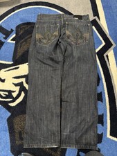 Y2K VTG Qruel Baggy Wide-leg Jeans Gray Faded Wash Skater Grunge Men 36x32