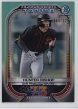 2021 Bowman Scouts Top 100 Aqua Refractor 68/125 Hunter Bishop #BTP-73 2u3