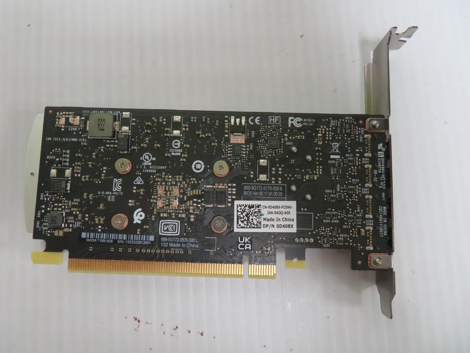 NVIDIA Quadro T1000 8GB GDDR6 4x 3.0 0D408X Mini DisplayPort PCIe GRAPHICS CARD - Image 4 of 4