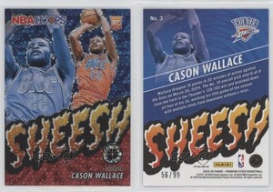 2023 NBA Hoops Premium Stock Sheesh Red Disco Prizm /99 Cason Wallace Rookie RC