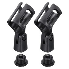 2Pcs Adjustable Microphone Clip with 5/8" Male to 3/8" Female Screw Adapter
