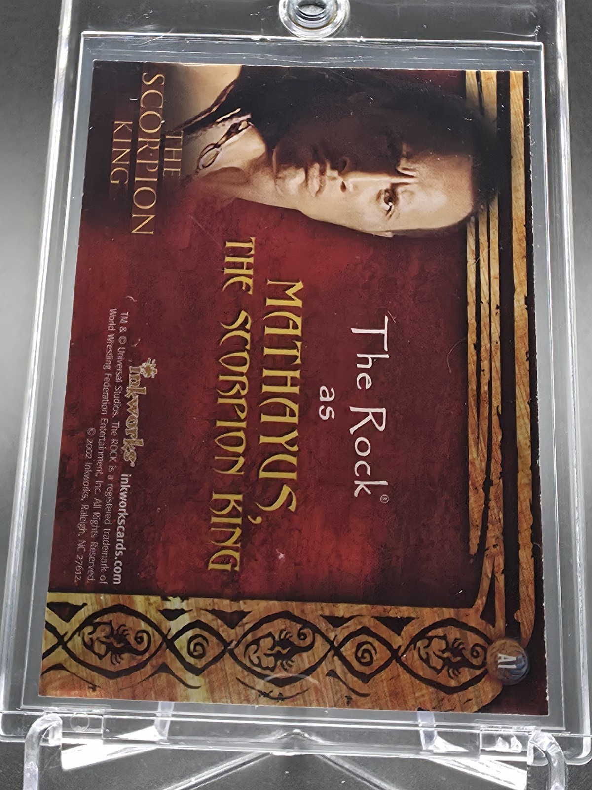 Inkworks 2002 The Scorpion King THE ROCK Dwayne Johnson Auto Card A1 view 3