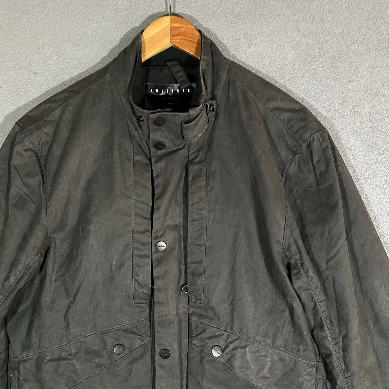Vollebak Planet Earth Jacket Medium Black Waxed Cotton Beeswax Utility Coat - product detail image 2