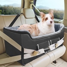 Dog Car Booster Seat, Elevated Pet Car Seats for Large Medium Dogs with Safety L