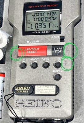 SEIKO S149 STOPWATCH 300 Mem w/ Built-in PRINTER for Track, CC