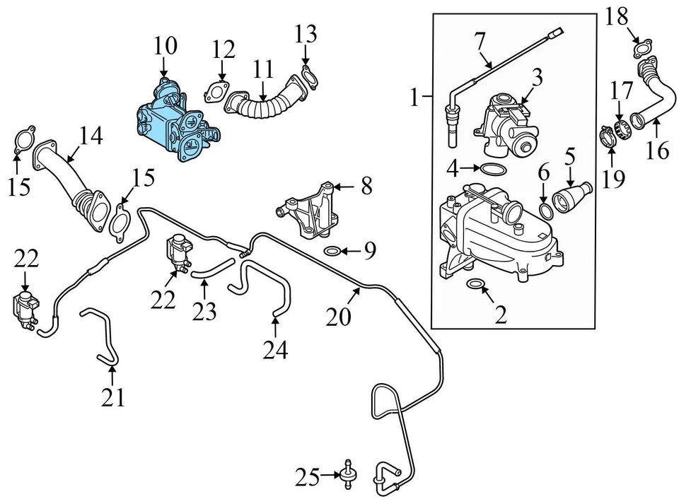 AUDI Q7 2008-2015 3,0 L - EGR / Enfriador de escape 059131512Q Foto 4 de 4