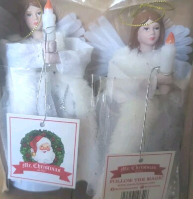 Mr. Christmas Fiberoptic Angel Color Changing Set Of 2