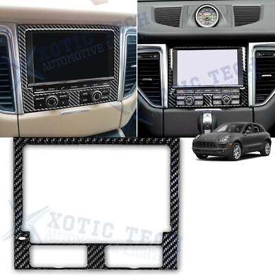 Carbon Fiber GPS Navigation Console Panel Decal Trim Sticker For Porsche Macan