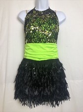 Costume Gallery Womens Adult Halter Dance Costume w/ Fringe Bottom Size M