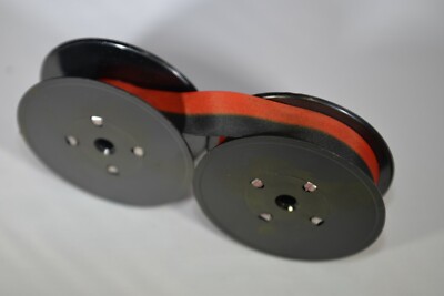L C Smith and Corona Spools with Black / Red Ribbon with large cut out on bottom