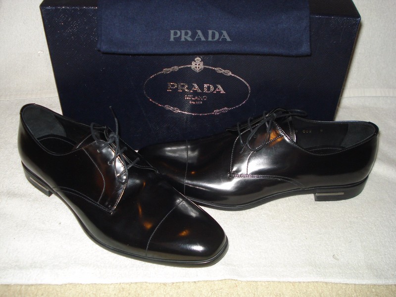100% AUTHENTIC NEW MEN PRADA SPAZZOLATO FUME LACEUP DRIVERS/LOAFERS UK 8/US 9