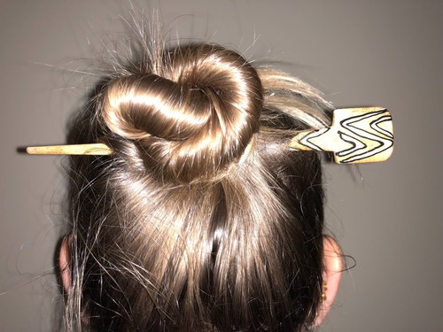 Hair Pins Sticks Made From Yak Bone Hand Carved In Nepal Polished Decretive AU - Foto 15 di 21