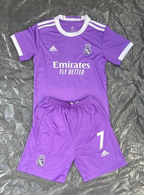 Real Madrid 2016/17 Ronaldo #7 Purple Kids Youth Soccer Kit Size