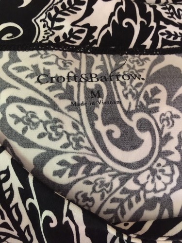 Croft & Barrow Size Medium Sleeveless Black & White Jersey Dress W Pockets - Picture 8 of 9
