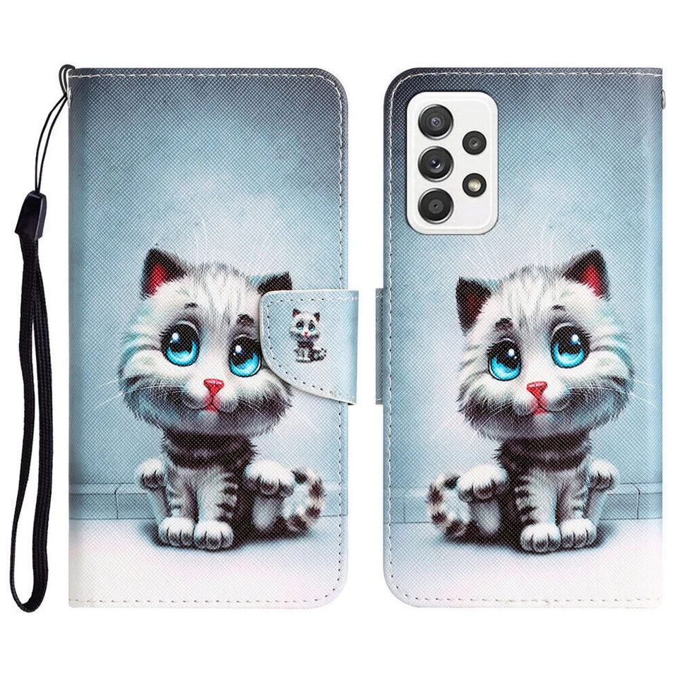 Flower Dog Cat Butterfly Wallet Phone Case For Samsung A13 A14 A23 A33 A53 A73 - Image 2 of 4