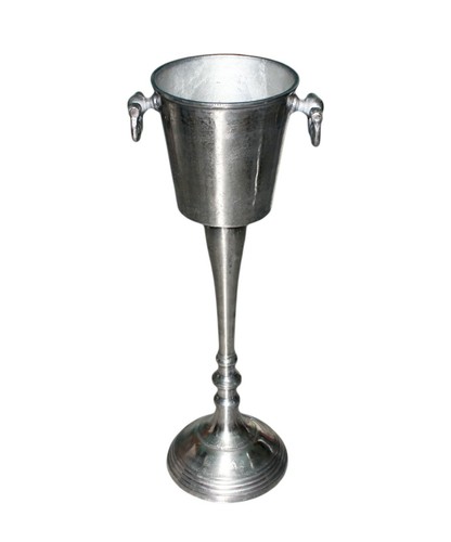 Silber Boden Steh Champagner Eimer Distressed Look Weinkühler Eis Geschenk - Bild 2 von 2