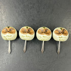 Stoneware Pottery Spotted Owl Appetizer Corn Picks - Set of 4 - 1970's