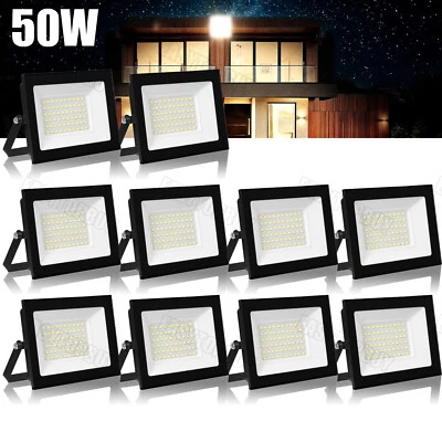 WOWSPEED 10X LED Inundador 50W Proyector Exterior Foco Lámpara Jardín Blanco Cálido