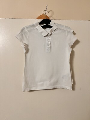 1 x MÄDCHEN 5-6 Jahre (110-116 cm) weißes Poloshirt Schulhemden Uniform