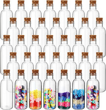 Lounsweer 50 Pack 2Oz Clear Plastic Sand Art Bottles with Cork Stoppers Sand Art
