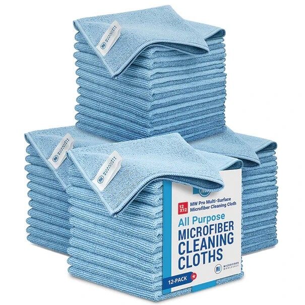 HOMEXCEL 12-Pack Microfiber Cleaning Cloths with 4 Color Options for Home and Car