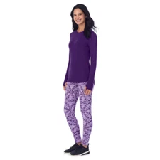 ClimateRight by Cuddl Duds Womens X-Small 2 Piece Base Layer Set - Purple