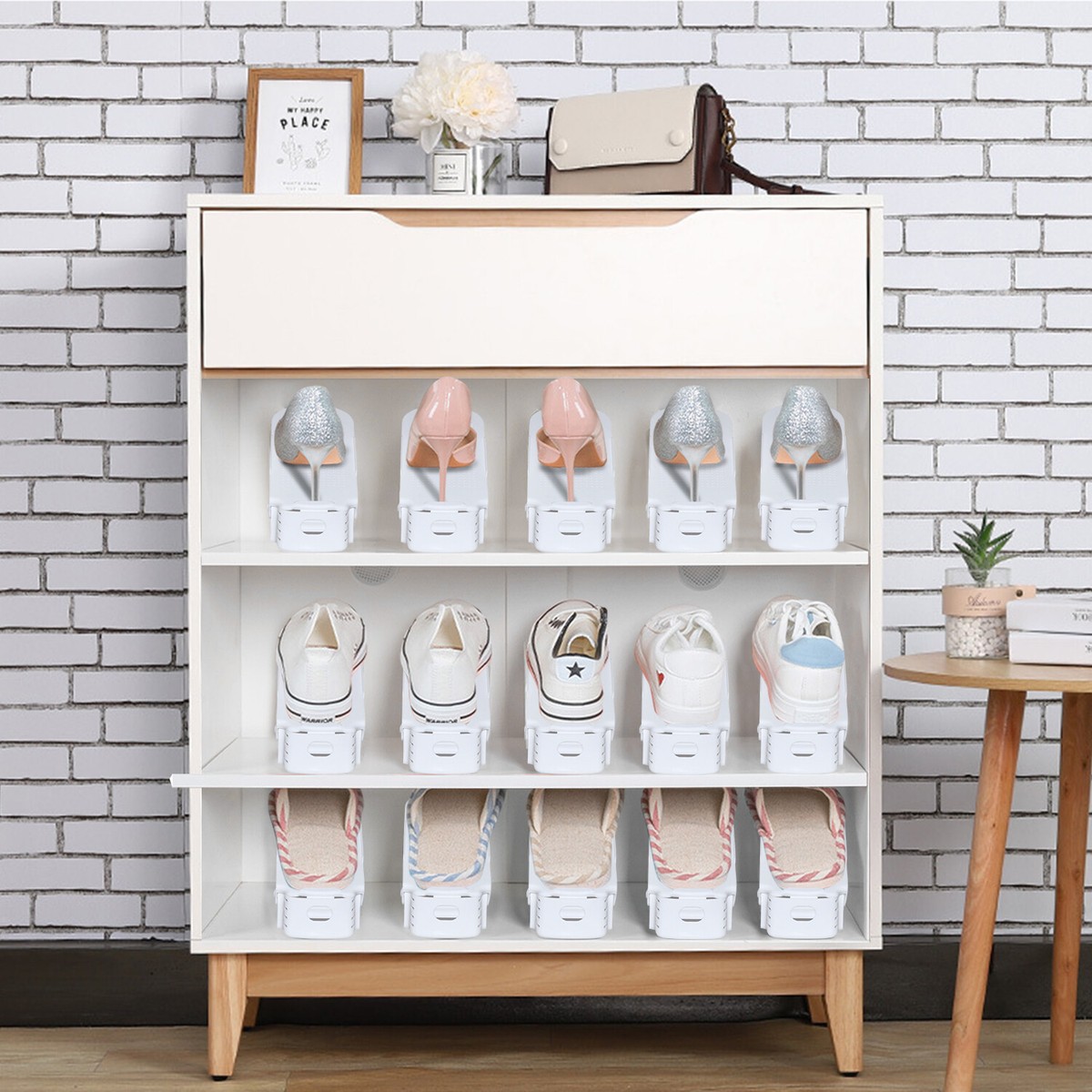 8 Stück Schuh-Organizer Aus Kunststoff – Verstellbare Schuhstapler, Platzsparend Für Schuhschrank