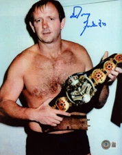 DORY FUNK JR SIGNED AUTOGRAPHED 8x10 PHOTO WRESTLING NWA WWC CWA WWE BECKETT BAS
