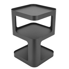 3-Tier Black Side Table - Coffee/Sofa/Bedside Storage 35 35 55 cm