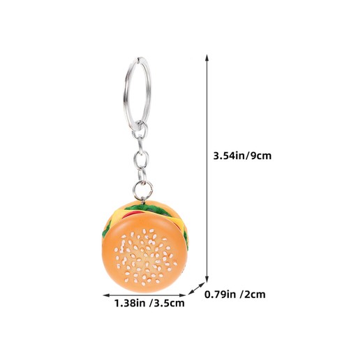 Hamburger Key Chain Hanging Ornament Simulation Food Pendant Key Ring Ornament - Picture 4 of 12