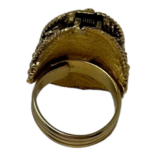 70s Toujours Moi de Corday Unicorn Gold Locket Solid Perfume Ring Adjustable - Picture 8 of 11