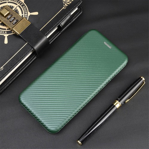 Flip Kohlefaser PU Leder Karten Etui Abdeckung für iPhone 11 12 13 14 15 16 6 7 8+ - Bild 11 von 56