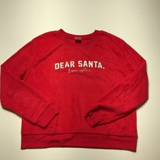 No Boundaries Sweatshirt Juniors Size M 7-9 Red Fleece "Dear Santa" Pullover