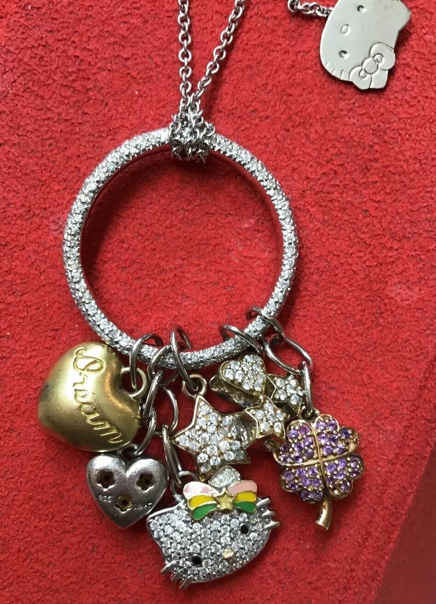 kimora lee simmons hello kitty Charm Necklace White Gold Chain