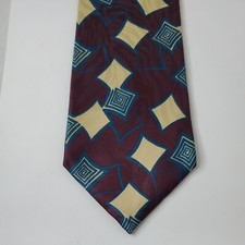 London Fog Men's Burgundy Blue Beige Necktie Made in USA Reg TM Londontown Corp