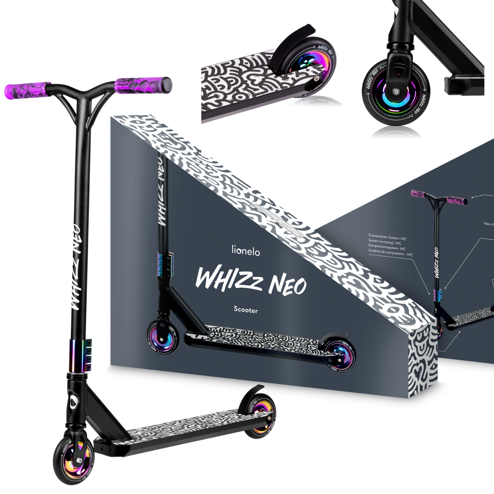 Cuscinetti a sfera stunt scooter ABEC-9 LIONELO WHIZZ funscooter scooter...