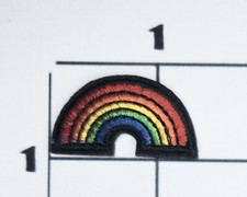 Tiny  Arched Embroidered Rainbow Patch LGBTQ Human Rights Campaign HRC DEI
