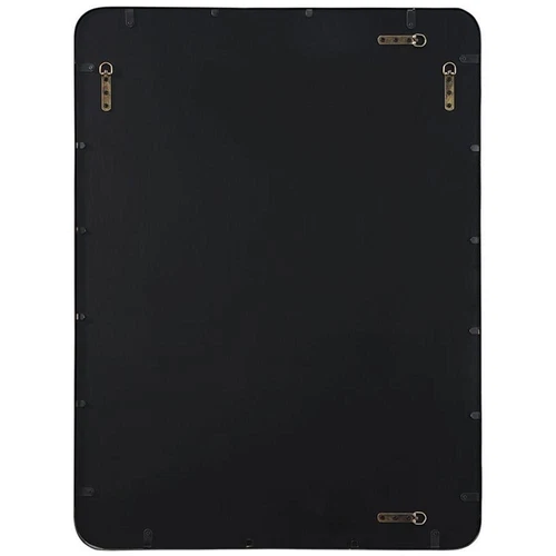 Uttermost Crofton Large Iron Metal and MDF Mirror in Sleek Satin Black - Picture 4 of 7