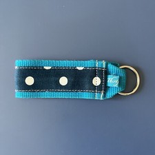 NEW Thirty-one Hang It Up Key Fob Blue Polka Dots Pattern Key Chain