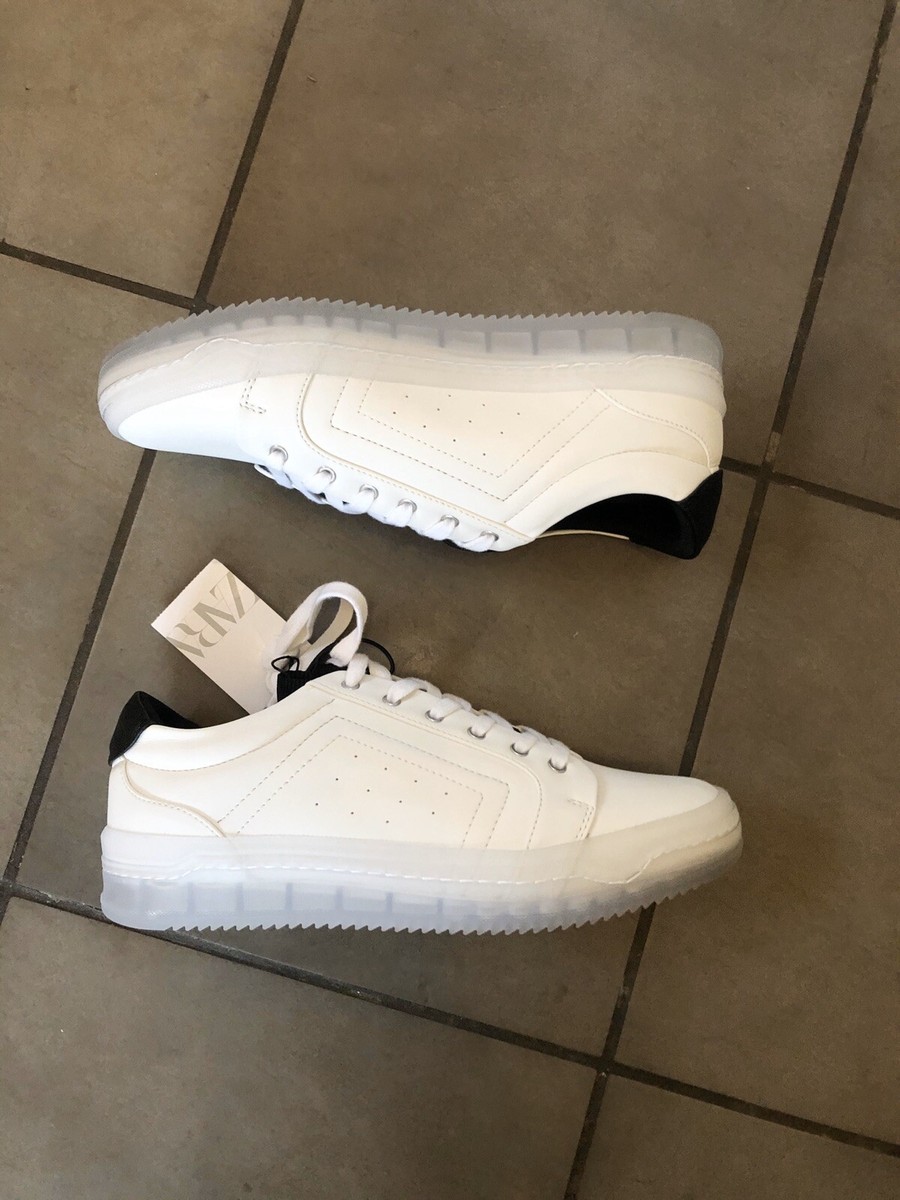 Zara White Sneakers With Transparent Soles UK7 EU40 US9# 037
