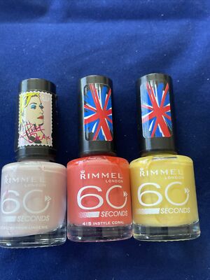 Rimmel 60 Seconds ONE COAT Nail Polish 208Lingerie 415Instyle Coral 507Round A27