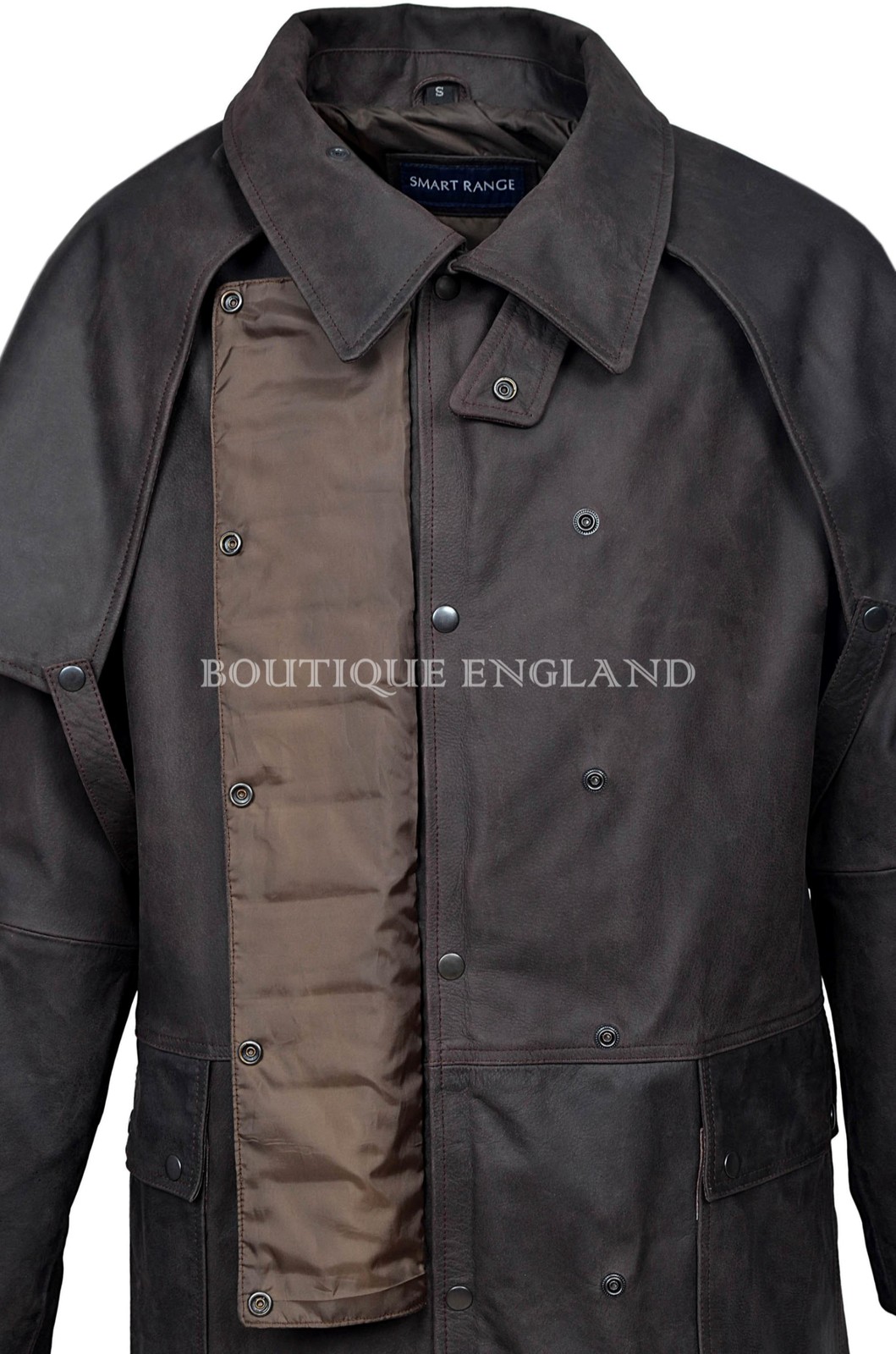 Men's Riding Coat Brown Skipper Casual Soft Long Duster Coat Cow ...