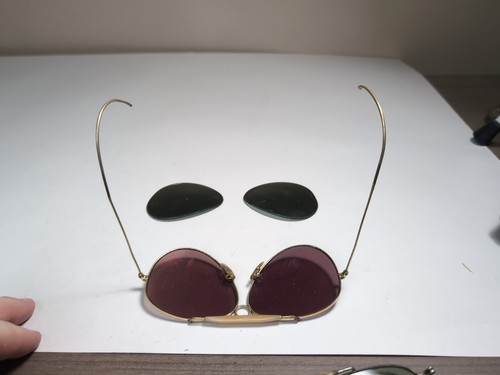 Vintage Ray-Ban B & L Aviator Glasses Brown Bifocal And Green Lenses - Picture 4 of 8