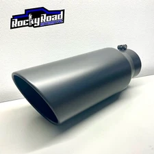 Diesel Exhaust Tip 5" Inlet, 7" Outlet, 18" Long Stainless Steel Black SpeedFX