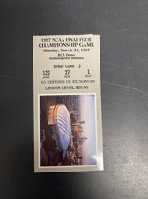 1997 NCAA Final Four Championship Game Ticket Stub Arizona Kentucky Lower Level