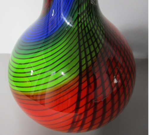 Large Vintage 10" MURANO ITALIAN Cased Art Glass Vase, Cenedese? circa 1980s - Picture 3 of 8